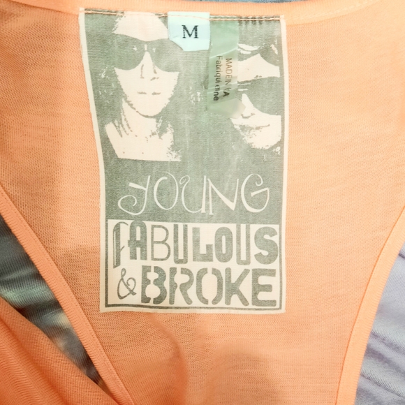 `Medium Young Fabulous & Broke Orange and Gray Swim Coverup - Picture 5 of 9